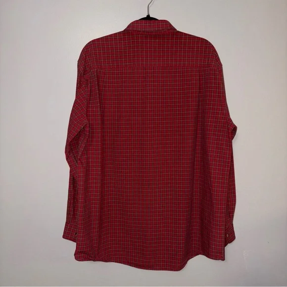 L.L. Bean Red Plaid Men's Button Down Shirt Large - Picture 5 of 7